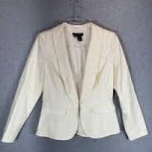 Etcetera Ivory Peplum Blazer | Tailored Career Jacket | Size 10